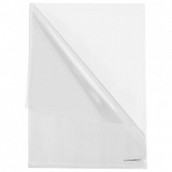 Папка-уголок А4 BRAUBERG UNIVERSAL, прозрачная, 0,10 мм, со штрихкодом, 273044