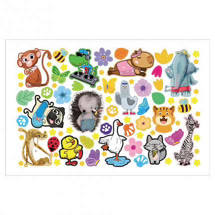 Альбом с наклейками, А5, 8 листов, 600 наклеек, "Милые и забавные" HATBER, 8Ан5, 8Ан5_31982