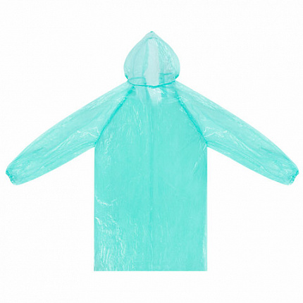 Дождевик-плащ на кнопках полиэтиленовый, универсальный размер 120х80 см, зеленый, SHAMAANI (ШАМААНИ), 610930