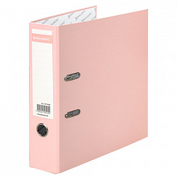 Папка-регистратор BRAUBERG PASTEL ламинированная, 75 мм, цвет персиковый, 271838