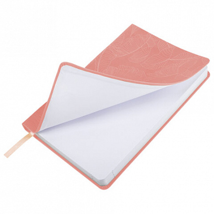 Ежедневник датированный 2026 А5 138x213 мм, BRAUBERG "Foliage", под кожу, гибкий, розовый, 117129