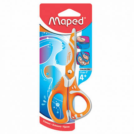 Ножницы MAPED (Франция) "Zenoa Fit", 130 мм, прорезинные ручки, с цветной печатью, ассорти, 670110