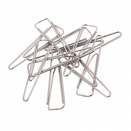 Скрепки BRAUBERG, 25 мм, никелированные, треугольные, 100 шт., в картонной коробке, 270440