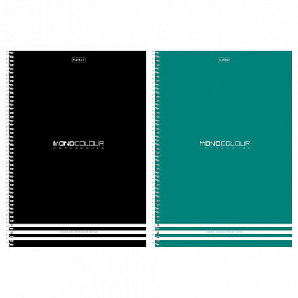 Тетрадь А4, 96 л., HATBER, спираль, клетка, матовая ламинация, тиснение, "MONOCOLOUR" (микс в ПУ), 093593, 96Т4лтВ1сп