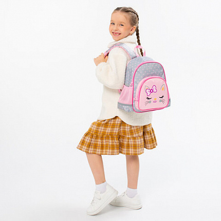 Рюкзак BRAUBERG KIDS PLAY детский, 1 отделение, 3 кармана, Tiny cutie, 29х23х12 см, 273148