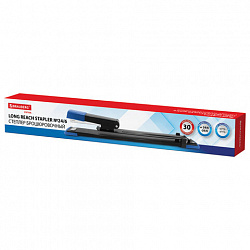 Степлер брошюровочный №24/6, №26/6 BRAUBERG "Extra", до 30 листов, на 150 скоб, черно-синий, 272720