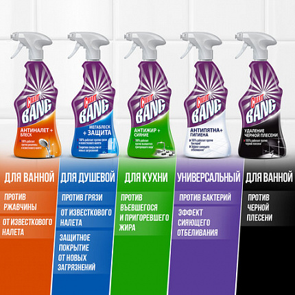Чистящее средство 750 мл, CILLIT BANG "Антиналет + Блеск", универсальное, распылитель