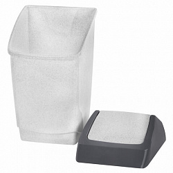 Ведро мусорное с КРЫШКОЙ (качающейся) 25 литров,"ХАПС", 55х30х28 см, серое, IDEA, М 2472