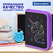 Пенал BRAUBERG с наполнением, 1 отделение, 1 откидная планка, 24 предмета, 21х14 см, "Radiant unicorn", 273532