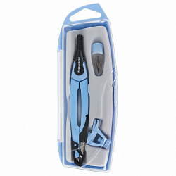 Готовальня BRAUBERG ULTRA, 4 предмета: циркуль 135 мм, запасной грифель, насадка, аквамариновый цвет, 210822