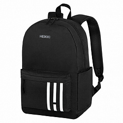 Рюкзак HEIKKI ENERGETIC (ХЕЙКИ) универсальный, эргономичный, "Strips", черный, 43х30х16 см, 273860