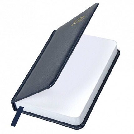 Ежедневник датированный 2026, МАЛЫЙ ФОРМАТ 100х150 мм, А6, BRAUBERG "Select", балакрон, темно-синий, 117259