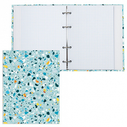 Тетрадь на кольцах А5 (165х215 мм), 120 листов, твердый картон, клетка, BRAUBERG, Абстракция, 404077