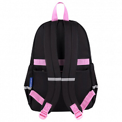 Рюкзак BRAUBERG PASTEL с термонашивками в комплекте, "Black kitty", черный, 40х29х14 см, 273128