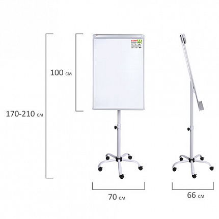 Доска-флипчарт магнитно-маркерная 70x100 см, передвижная, на пятилучии, STAFF, 238003