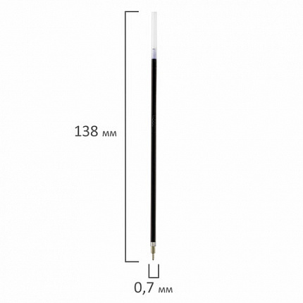 Стержень шариковый масляный BRAUBERG 138 мм, СИНИЙ, игольчатый узел 0,7 мм, линия письма 0,35 мм, 170372