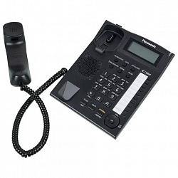Телефон PANASONIC KX-TS2388RUB, АОН, спикерфон, память 50 номеров в справочнике, тональный/импульсный режим, чёрный