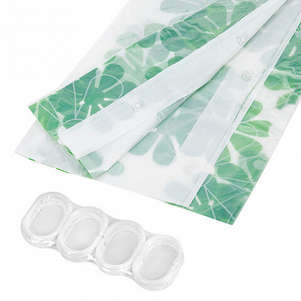 Шторка для ванной PEVA, 180х180 см, кольца в комплекте, дизайн ассорти, ЦВЕТЫ, WBZ (ВБЗ), 700071