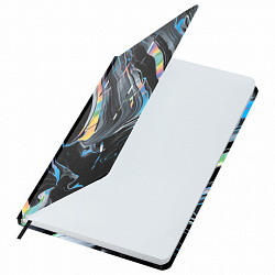 Ежедневник недатированный с резинкой А5 145х203 мм, BRAUBERG, твердый, 128 л., "Waves", 116283