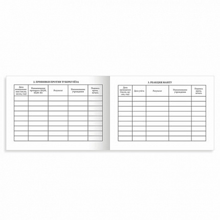 Сертификат о профилактических прививках (Форма № 156/у-93), 12 л., А6 95x140 мм, STAFF, 130253