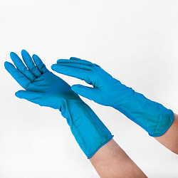 Перчатки латексные смотровые сверхпрочные SFM HIGH RISK ULTRA, Германия, 25 пар (50 штук), размер 6-7, S (малый)