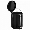 Ведро мусорное с педалью 5 литров "Classic", ЧЕРНОЕ ГЛЯНЦЕВОЕ, металлическое, со съемным внутренним ведром, LAIMA, 604943