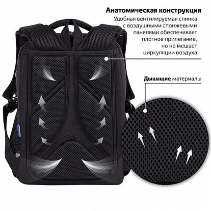 Ранец BRAUBERG LIGHT, 1 отделение, с брелоком, "Яркий дрифт", 36х26х13 см, 272027