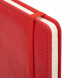 Блокнот А5 148x218 мм BRAUBERG "Optimal", под кожу, 80 листов, резинка, держатель для ручки, клетка, красный, 118635