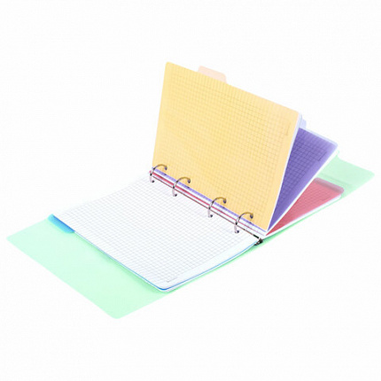 Тетрадь на кольцах А5 175х220мм, 120л, пластик, на липучке, с разделителями, BRAUBERG, Черный, 404638