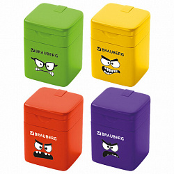 Точилка кросс-серия "МОНСТРИКИ", с контейнером, корпус ассорти, BRAUBERG, 273235