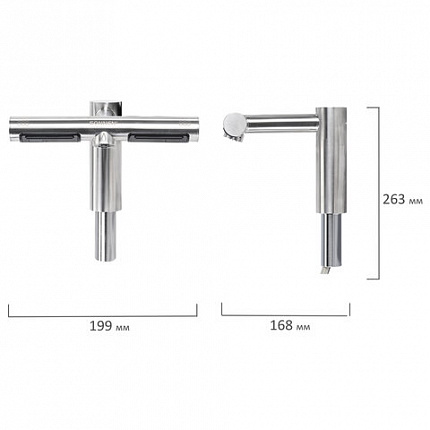 Сушилка для рук, встроенная в смеситель с подачей воды, сенсорная, SONNEN SF1204, 1200 Вт, 95 м/с, IP24, нержавеющая сталь, 607194