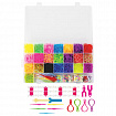 Набор резинок для плетения украшений 8 000 шт., 22 цвета, бокс, бусины, станок, BAMBOX (БАМБОКС), 665975