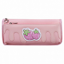 Пенал мягкий BRAUBERG, 2 отделения, полиэстер, "Strawberry shortcake", розовый, 21х9х6 см, 271577