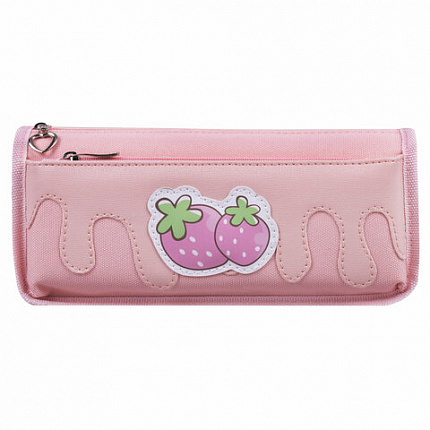Пенал мягкий BRAUBERG, 2 отделения, полиэстер, "Strawberry shortcake", розовый, 21х9х6 см, 271577
