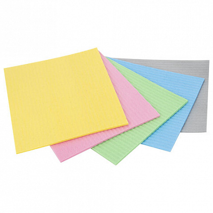 Салфетки губчатые для уборки кухни 15х18 см, ЦЕЛЛЮЛОЗНЫЕ, КОМПЛЕКТ 5 шт., цветные, LAIMA, 700267