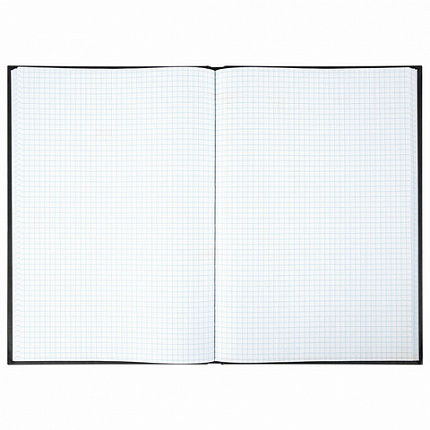 Книга учета 96 л., клетка, твердая, бумвинил, офсет, наклейка, А4 (200х290 мм), BRAUBERG, черная, 130278