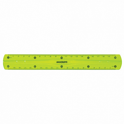 Набор чертежный средний гибкий ЮНЛАНДИЯ "FLEX" (линейка 20 см, 2 треугольника, транспортир), пенал, 210682