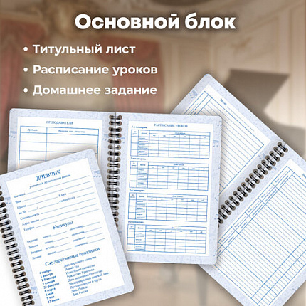 Дневник для музыкальной школы 48 листов, гребень, пластиковая обложка, картон, BRAUBERG, "МИКС", 107519