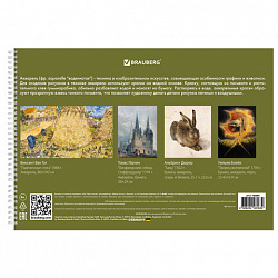 Альбом для акварели А4 40 л., бумага 200 г/м2, гребень, твердая подложка, BRAUBERG, "Мейн-кун", 116884