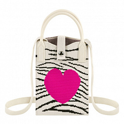 Сумочка-органайзер повседневная HEIKKI KNIT (ХЕЙКИ) кросс боди, вязаная, 17х12х5 см, "Zebra heart", 273794