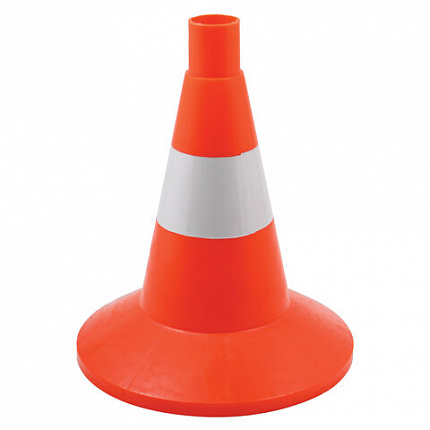 Конус сигнальный дорожный 320 мм КС-1.6 со светоотражающей полосой, упругий