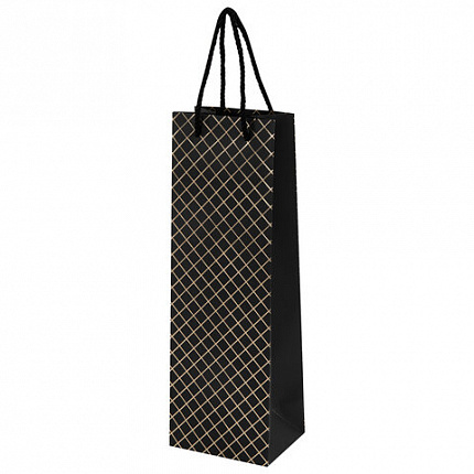 Пакет подарочный под бутылку (1 штука), 13х9x36 см (B), "Leather Bottle Bag", ассорти, ЗОЛОТАЯ СКАЗКА, 700802