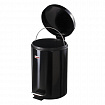 Ведро мусорное с педалью 12 литров "Classic", ЧЕРНОЕ ГЛЯНЦЕВОЕ, металлическое, со съемным внутренним ведром, LAIMA, 602850