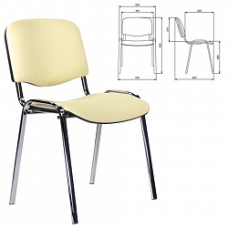 Стул STAFF "Iso Lite CF-008", хром, кожзам бежевый (Z-21), 532568