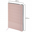 Блокнот А5 138x213 мм, BRAUBERG "Tissage", под кожу, 80 л., резинка, клетка, нежно-розовый, 116604