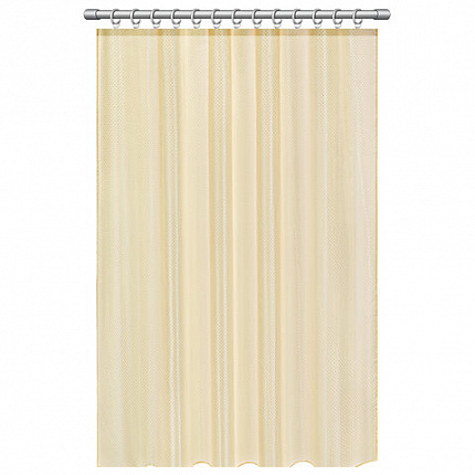 Шторка для ванной ПОЛИЭСТЕР, 180х200 см, кольца в комплекте, ЗОЛОТОЙ БРИЛЛИАНТ, PRIMILA (ПРИМИЛА), 700095