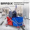 Тележка уборочная BRABIX, 2 съемных ведра 25 л, механический отжим, металлический каркас, 601499