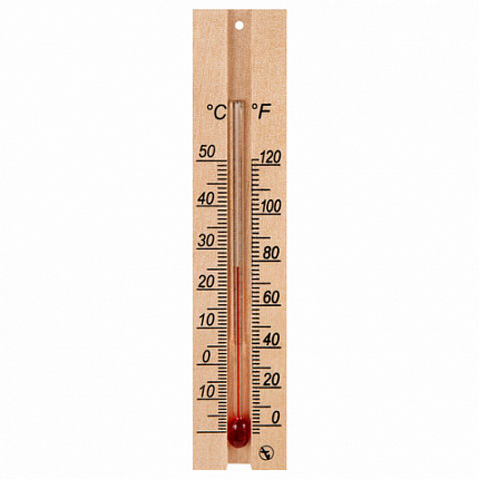 Термометр комнатный, "ДЕРЕВЯННЫЙ", диапазон: от 0 до +50 °C, ПТЗ, ТБ-206