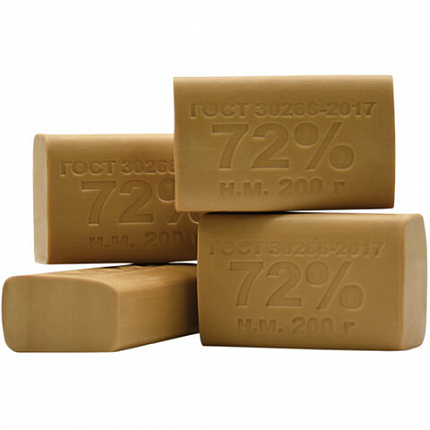 Мыло хозяйственное 72%, 200 г, ММЗ/КМЗ, без упаковки, штрихкод транспортной упаковки, 90446