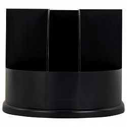 Подставка-органайзер BRAUBERG "ULTRA", 132х122х108 мм, 5 отделений, черная, 238256